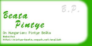 beata pintye business card