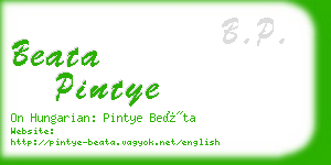 beata pintye business card